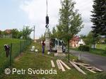 Kamenný kříž pod farou v Bělotíně od roku 2015